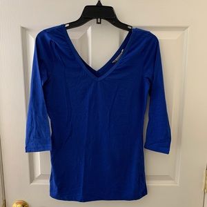 Banana Republic Royal Navy Blue V-neck Shirt
